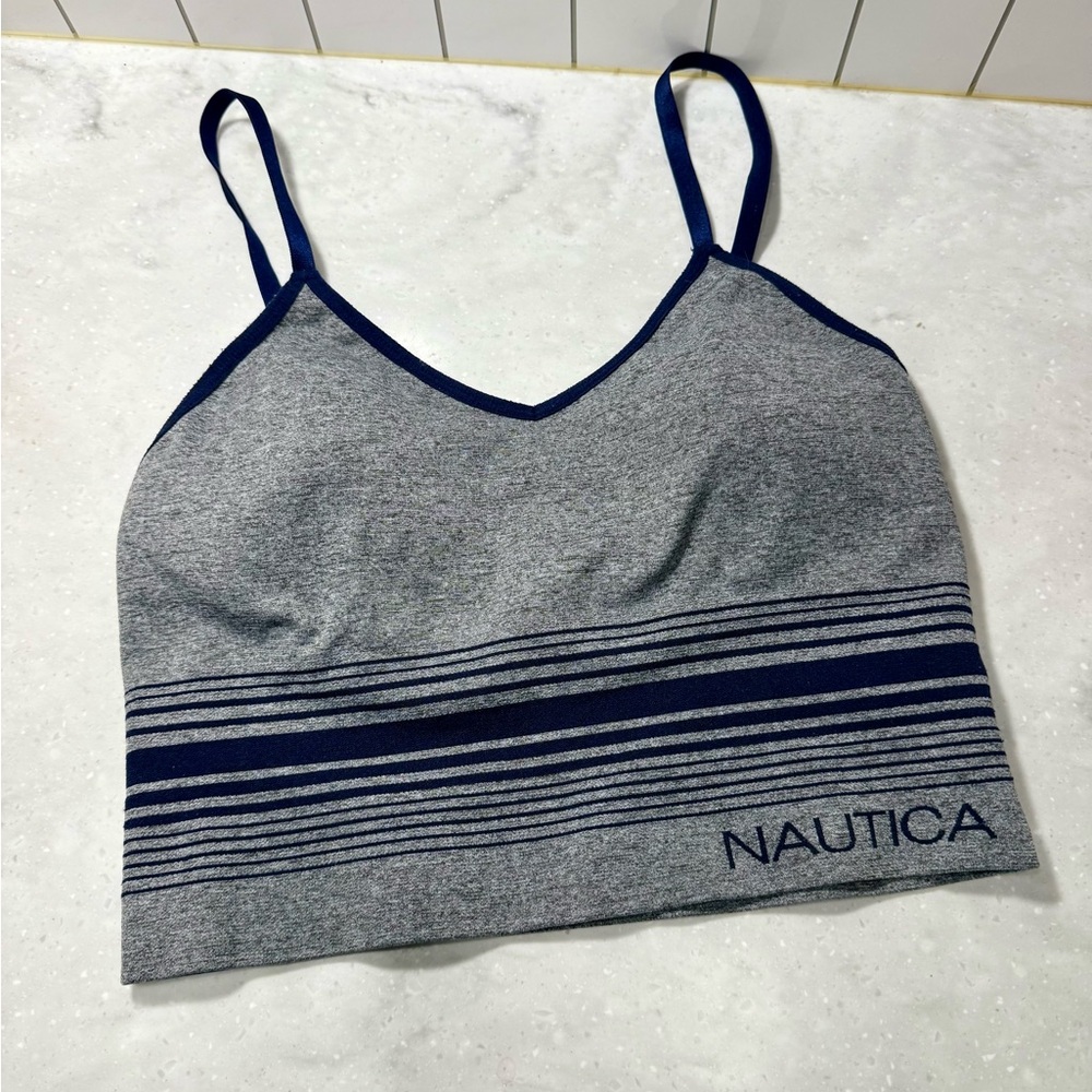 Nautica Gray and Navy Sports Bra